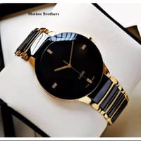 HFRYH NRA1 BlackGolden Stainless Steel Watch with RAOLIAS Hands for Men_img_0