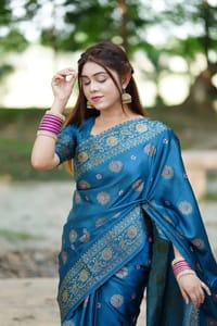 Japani Silk Skin Print Sharee with Blouse Piece_img_1