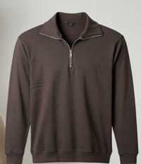 Highneck zipper sweatshirt ( Brown )_img_1