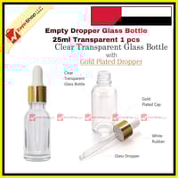 Empty Dropper Glass Bottle 25ml Transparent 1 pcs_img_0