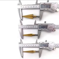 HSS Step Drill Bit Set | Titanium Coated Straight Groove | Hex Shank Hole Cutter | 3-12mm, 4-12mm, 4-20mm_img_2