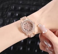Luxury Women Watch with Diamond Elegant Quartz Steel Bracelet Watches Ladies Zircon_img_2