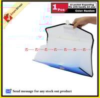 Expanding Pocket File with Handle 12 Pockets A4 Size Random Color 1 Pcs_img_1
