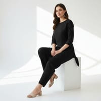 Women’s Premium Salowar Pant – Black | Shating Cotton Linen Fabric | Comfortable & Elegant_img_1