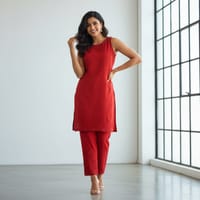 Red Premium Salowar Pant | Shating Cotton Linen Fabric | Soft & Stylish_img_3