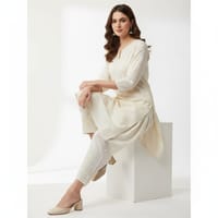 Off White Premium Salowar Pant | Shating Cotton Linen Fabric | Soft & Stylish_img_1