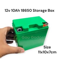 12V 10Ah 18650 Battery Storage Box | Plastic Enclosure for 3S Lithium Battery Pack (Green)_img_0