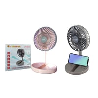 JYSUPER JY-2215 Folding Rechargeable Fan With LED Light – Random Color_img_0