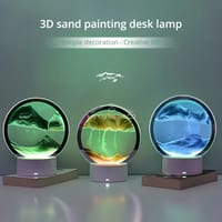 Table Lamp Internet Red Hourglass Decompression Ornament 3D Three-dimensional Sand Painting Water Painting Colorful_img_1