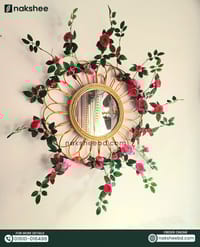 Rattan Frame Mirror RM02 + Premium Rose vine_img_6