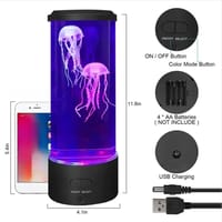 Jellyfish Lava Lamp,7 Dynamic Color Changing Settings, Soft Night Light, Realistic Jellyfish Design for a Relaxing Ambiance_img_4