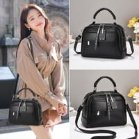 High end ladies' handbag multi-layer large capacity commuting bag(Black)_img_4