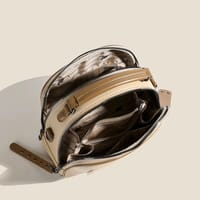 High end ladies' handbag multi-layer large capacity commuting bag(Cream)_img_2