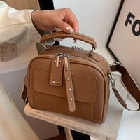 High end ladies' handbag multi-layer large capacity commuting bag(Brown)_img_3