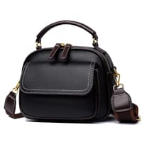 New Sac a Main Women Handbag soft small Shoulder Pu Leather Tote Hand Bags for Ladies(Black)_img_3