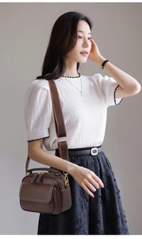 New Sac a Main Women Handbag soft small Shoulder Pu Leather Tote Hand Bags for Ladies(coffee)_img_1