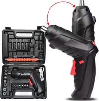 Cordless Electric Screwdriver Set 3.6V | Rechargeable Screwdriver Kit with 46pcs Bits, LED Light & Carrying Case (Black)_img_0