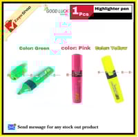 Good Luck Highlighter Pen Green Yellow Pink 1pcs_img_0
