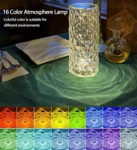 16 Colors Crystal Night Light LED Touch Projection Table Lamp Rose Remote Dimmable USB Romantic Atmosphere Light for Decor Home_img_6