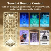 16 Colors Crystal Night Light LED Touch Projection Table Lamp Rose Remote Dimmable USB Romantic Atmosphere Light for Decor Home_img_8