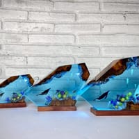 Seabed World Organism Resin Table Light Art Decoration Lamp Whales and jellyfish Night Light Creative USB charge night light Gif_img_7