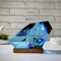 Seabed World Organism Resin Table Light Art Decoration Lamp Whales and jellyfish Night Light Creative USB charge night light Gif_img_9