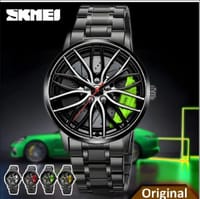 Waterproof Stainless Steel Quartz Car Wheel Rim Hub Design Men's Wrist Watch_img_0