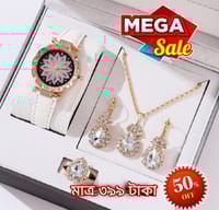 New Fashionable Belt Watch and Stone Jewelry Sets For Women Gift Item 5Pcs Sets_img_0