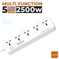 LDNIO SC5415 Power Strips 5 Way Outlet with USB Ports Universal Extension Power Socket_img_0