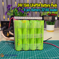 24V 15000mAh LiFePO4 Battery Pack with 8S 30A BMS | IFR32140 Grade-A Cells | High-Power 24V Pack_img_5