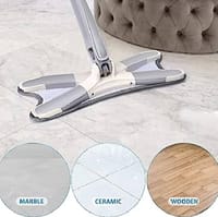 Flat Floor Mop X Type, Easy Squeeze Mop, Self Wringing Flat Mop, Hand-Free Wash_img_2