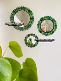 পাতাবাহার আয়না ৩ সাইজ সবুজ রং ৩ পিসের সেট_img_0