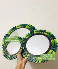 পাতাবাহার আয়না ৩ সাইজ সবুজ রং ৩ পিসের সেট_img_2