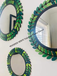 পাতাবাহার আয়না ৩ সাইজ সবুজ রং ৩ পিসের সেট_img_3