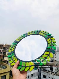 পাতাবাহার আয়না ৩ সাইজ সবুজ রং ৩ পিসের সেট_img_6