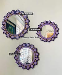 শিউলি আয়না ৩ সাইজ বেগুনী রং ৩ পিসের সেট_img_1