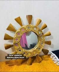 ১৪" কাঠের আয়না Black circle_img_3