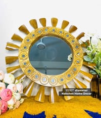 ১৭" কাঠের আয়না Black circle_img_1