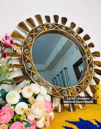 ২৩" কাঠের আয়না Black circle_img_2