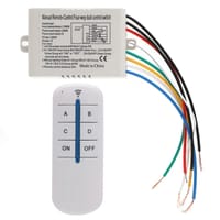 220V 4-Way ON/Off Lamp Light RF Remote Control Switch Receiver_img_1