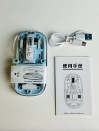 GearUP WM30 Transparent Crystal 2.4G + Bluetooth Magnetic Wireless Mouse- Blue Color_img_0