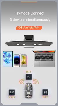 Trendy Hot Selling WIWU Crystal Transparent Wireless Mouse- Gray Color Inside_img_1