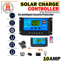 Solar Panel Controller Auto Battery Charge Regulator 10A 12V 24V PWM Controller LCD Dual USB_img_1