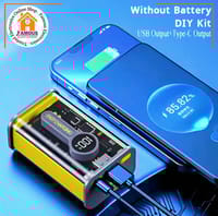 PD22.5W Nothing Power Bank Case Transparent Power Bank Fast Charging External Battery for Mobile and others Battery Charger (Without Battery) Used 2 cell 18650 model Li-ion battery_img_0