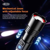High Power KH-W510 Zoom Flashlight | 20W | 6000mAh | Powerbank | Laser LED | 2KM Range | Waterproof | LED Display_img_1