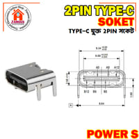 1PCS 2 Pin Micro Type C Connector Socket USB 3.1 Type-C Female Power Jack Dock Encounter_img_3