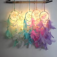 Dream Catcher Feather Fairy LED Light Wall Hanging Bedroom Décor Ornament Gift_img_4