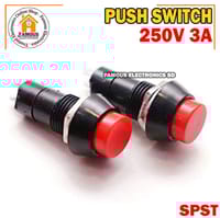 1PCS Push Switch PBS-11 PUSH BUTTON AC 250V 3A 2 Pin Leads On Off SPST RED CAP Plastic Push Button Switch Latching Switches_img_0