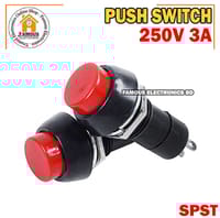 1PCS Push Switch PBS-11 PUSH BUTTON AC 250V 3A 2 Pin Leads On Off SPST RED CAP Plastic Push Button Switch Latching Switches_img_4