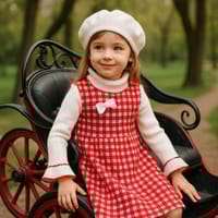 ছোট মেয়েদের শীতের পোশাক, বাচ্চাদের মেয়েদের রাফেল কলার সোয়েটার শীতের পোশাক, ২০২৫ সালের নতুন ফ্যাশনের বাচ্চা মেয়েদের শীতের পোশাক_img_0